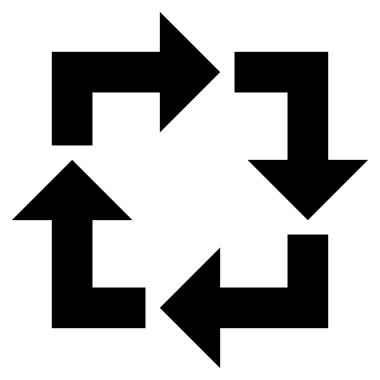 Geri dönüşüm düz vektör simgesi