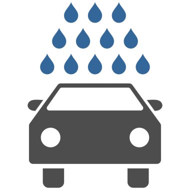 Oto yıkama düz vektör simgesi
