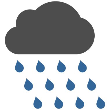 Yağmur bulutu düz vektör simgesi