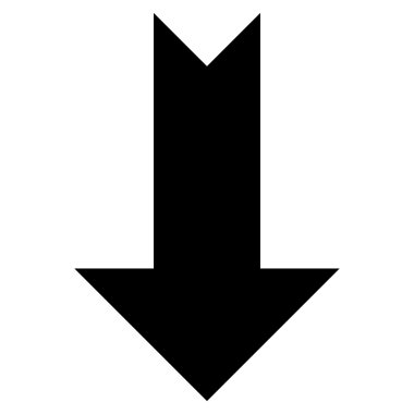 Düz vektör simgesi aşağı ok