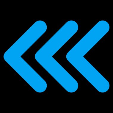 Üçlü ok ucu sol düz vektör simgesi