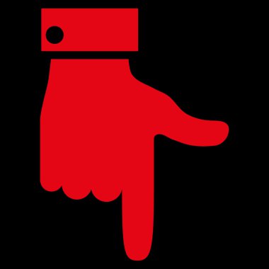 Düz vektör simgesi aşağı el işaretçisi