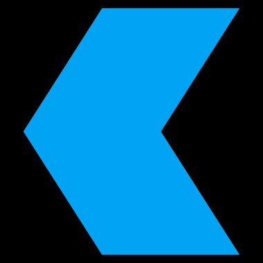 Yön sol düz vektör simgesi