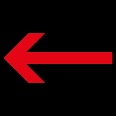 Ok sol düz vektör simgesi