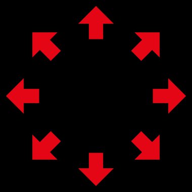 Radyal oklar düz vektör simgesi