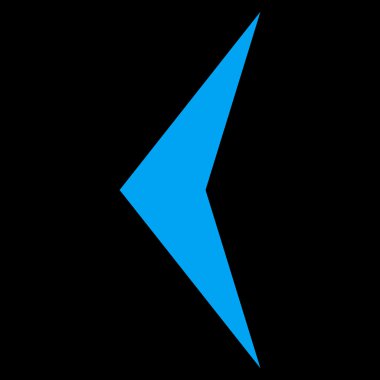 Ok ucu sol düz vektör simgesi