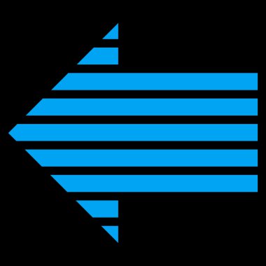 Şerit ok sol düz vektör simgesi