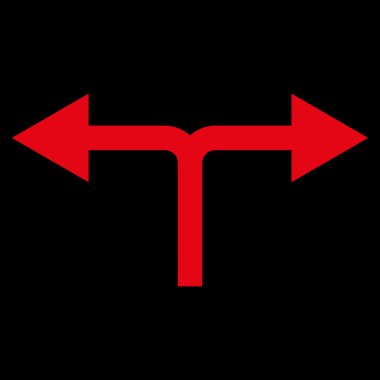 Bifurkasyon oklar sol düz vektör simgesi sağ