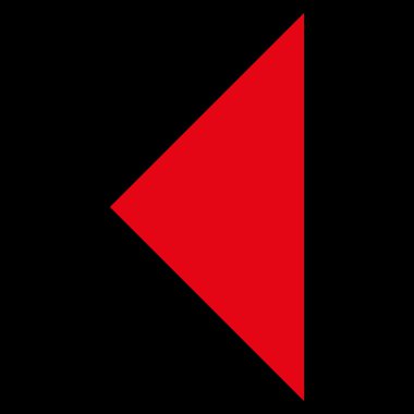 Ok ucu sol düz vektör simgesi