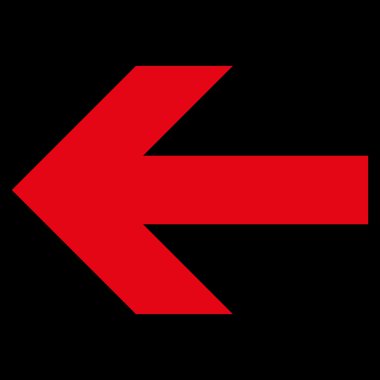 Ok sol düz vektör simgesi