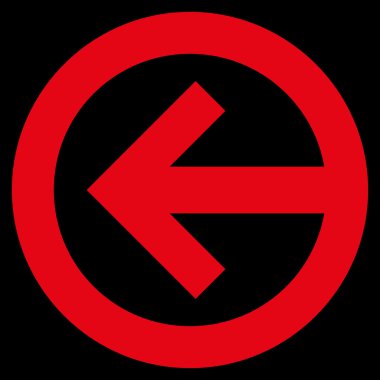 Yön sol düz vektör simgesi