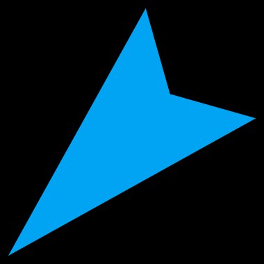 Ok ucu sol aşağı düz vektör simgesi