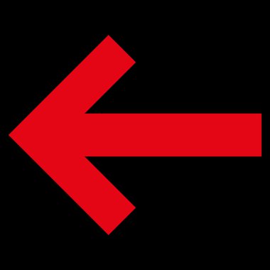 Ok sol düz vektör simgesi