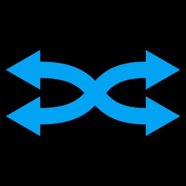 Shuffle okları yatay düz vektör simgesi