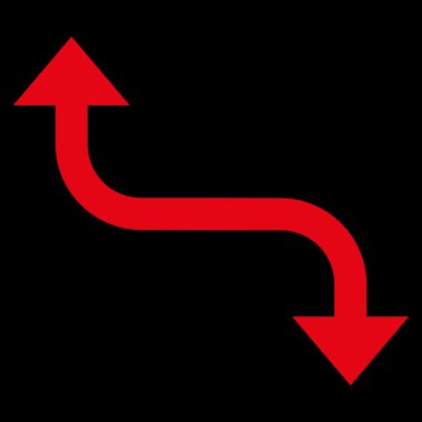 Bend ok düz vektör simgesi karşısında