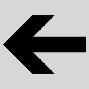 Ok sol düz vektör simgesi