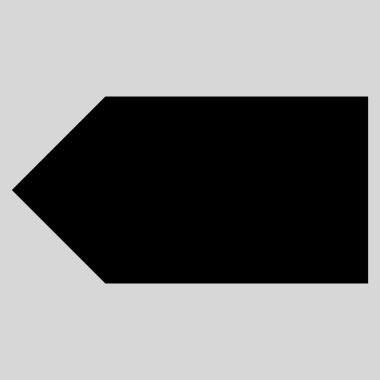 Yön sol düz vektör simgesi