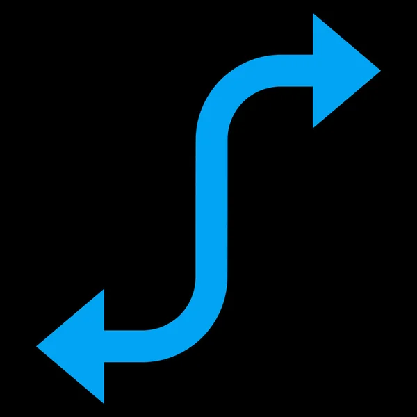 Icono de vector plano de flecha de curva opuesta — Archivo Imágenes Vectoriales