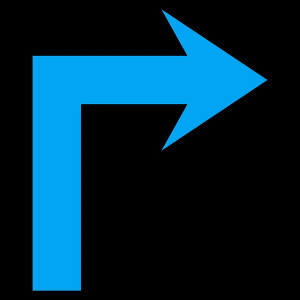 Turn Right platte Vector Icon — Stockvector