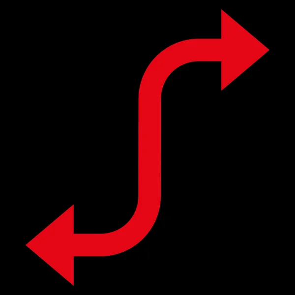 Icône vectorielle plate de flèche de courbure opposée — Image vectorielle