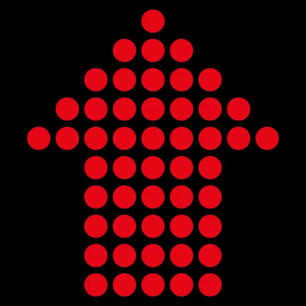 Gepunkteter Pfeil nach oben flaches Vektorsymbol — Stockvektor