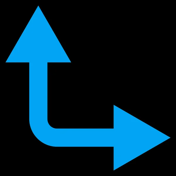 Flèche de bifurcation droit vers le haut Icône vectorielle plate — Image vectorielle