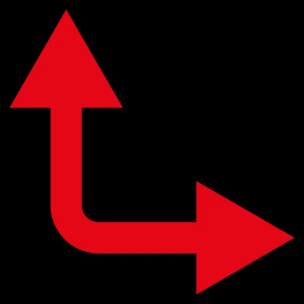 Bifurcation Arrow Up Flat Vector Icon — стоковый вектор