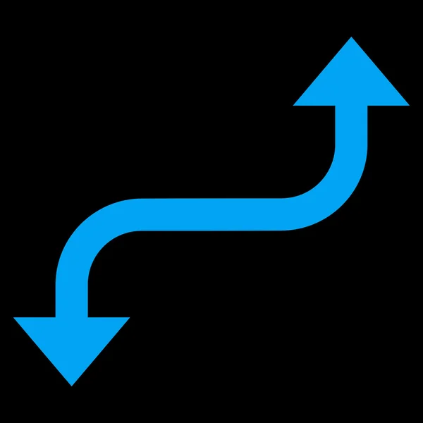 Icono de vector plano de flecha curva opuesta — Vector de stock