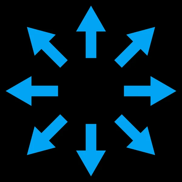 Flechas radiales Icono de vector plano — Vector de stock