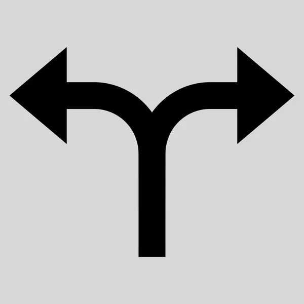 Gabelungspfeile links rechts flaches Vektorsymbol — Stockvektor