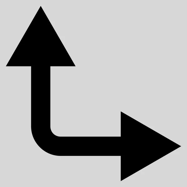 Bifurkationen pil höger upp platt vektor Icon — Stock vektor