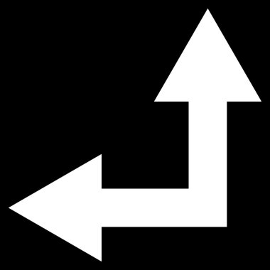 Bifurkasyon ok sol yukarı düz vektör simgesi