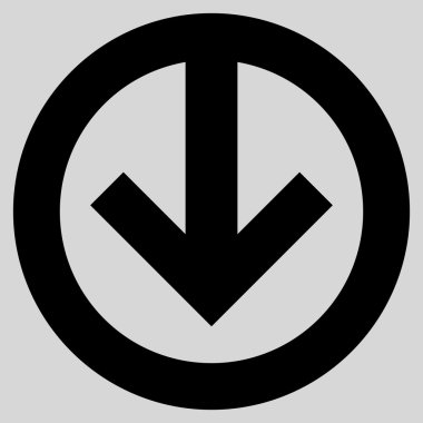 Düz vektör simgesi aşağı yön