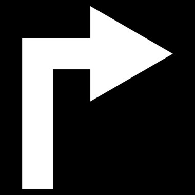 Sağa çevir düz vektör simgesi