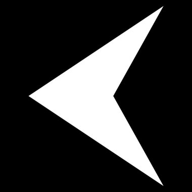 Ok ucu sol düz vektör simgesi