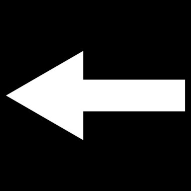 Ok sol düz vektör simgesi