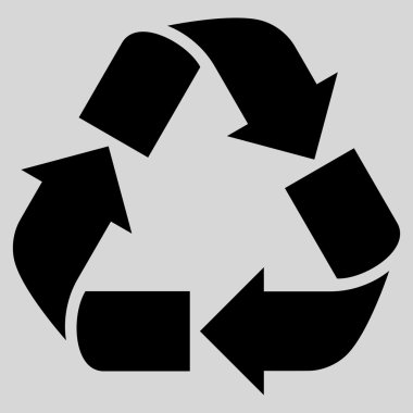 Geri dönüşüm düz vektör simgesi