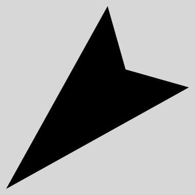 Ok ucu sol aşağı düz vektör simgesi