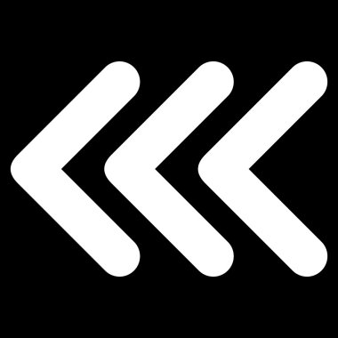 Üçlü ok ucu sol düz vektör simgesi