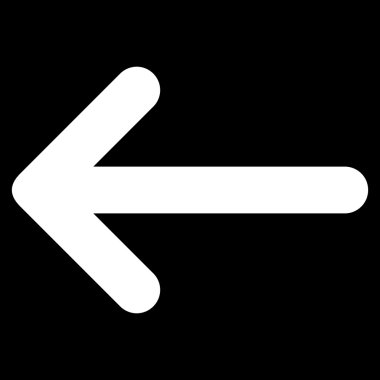 Ok sol düz vektör simgesi