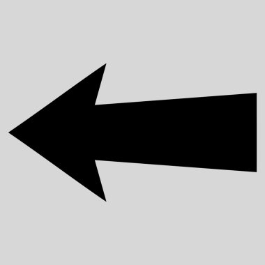 Ok sol düz vektör simgesi