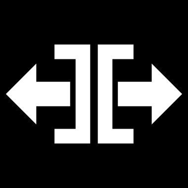 Yatay yöndeki düz vektör simge bölmek