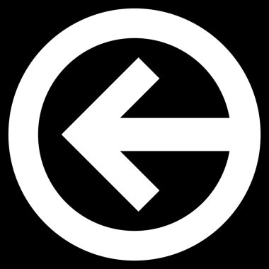 Yön sol düz vektör simgesi