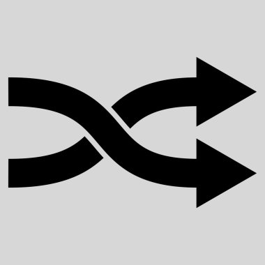 Shuffle oklar sağ düz vektör simgesi