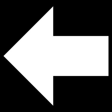 Ok sol düz vektör simgesi