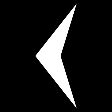 Ok ucu sol düz vektör simgesi