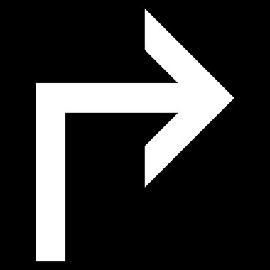 Sağa çevir düz vektör simgesi