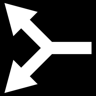 Bifurkasyon ok sol düz vektör simgesi