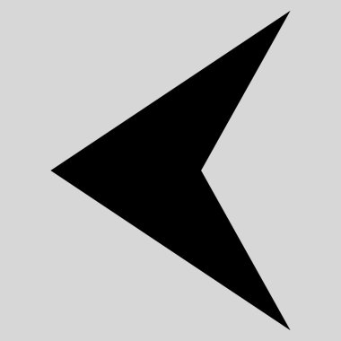 Ok ucu sol düz vektör simgesi