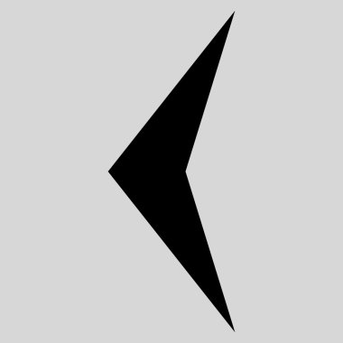 Ok ucu sol düz vektör simgesi